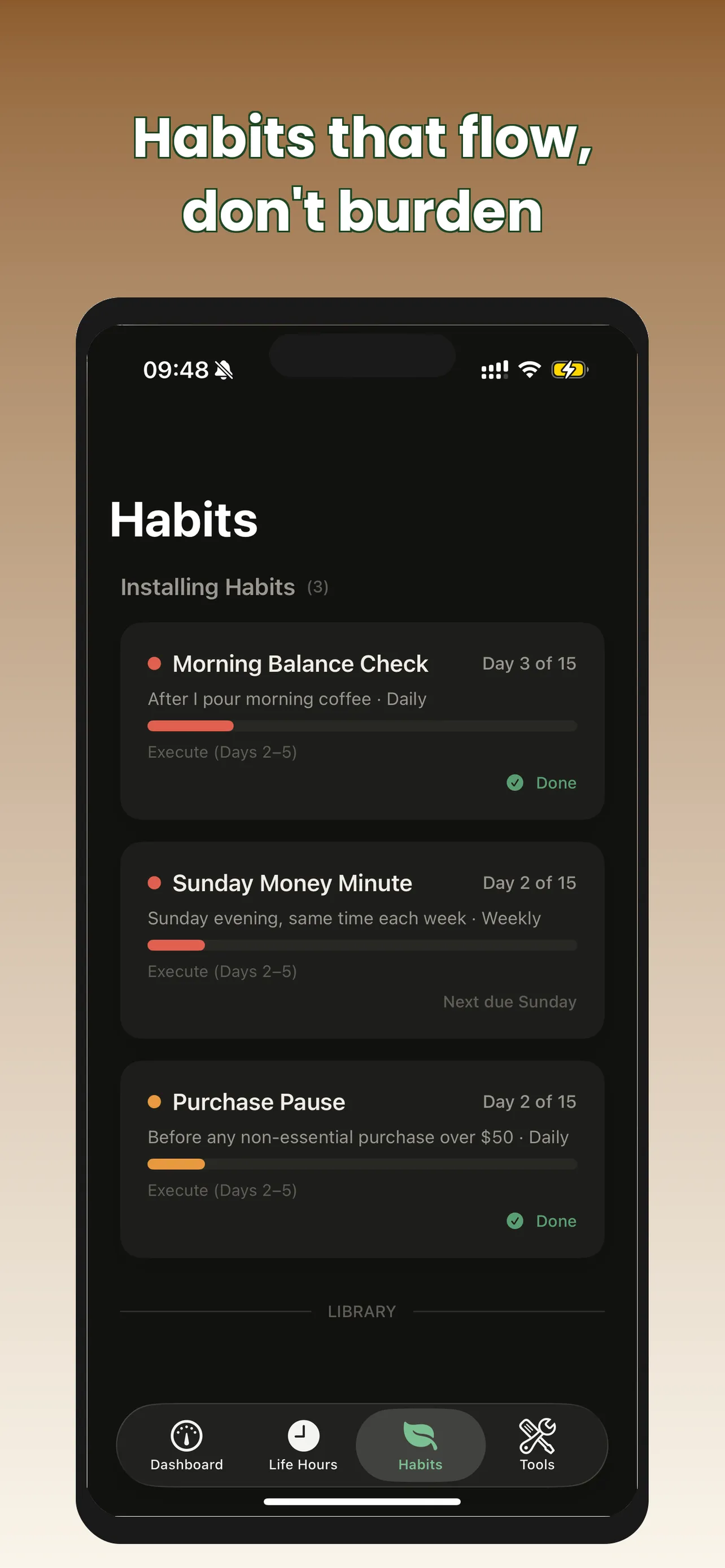 Hacking Habits app screenshot