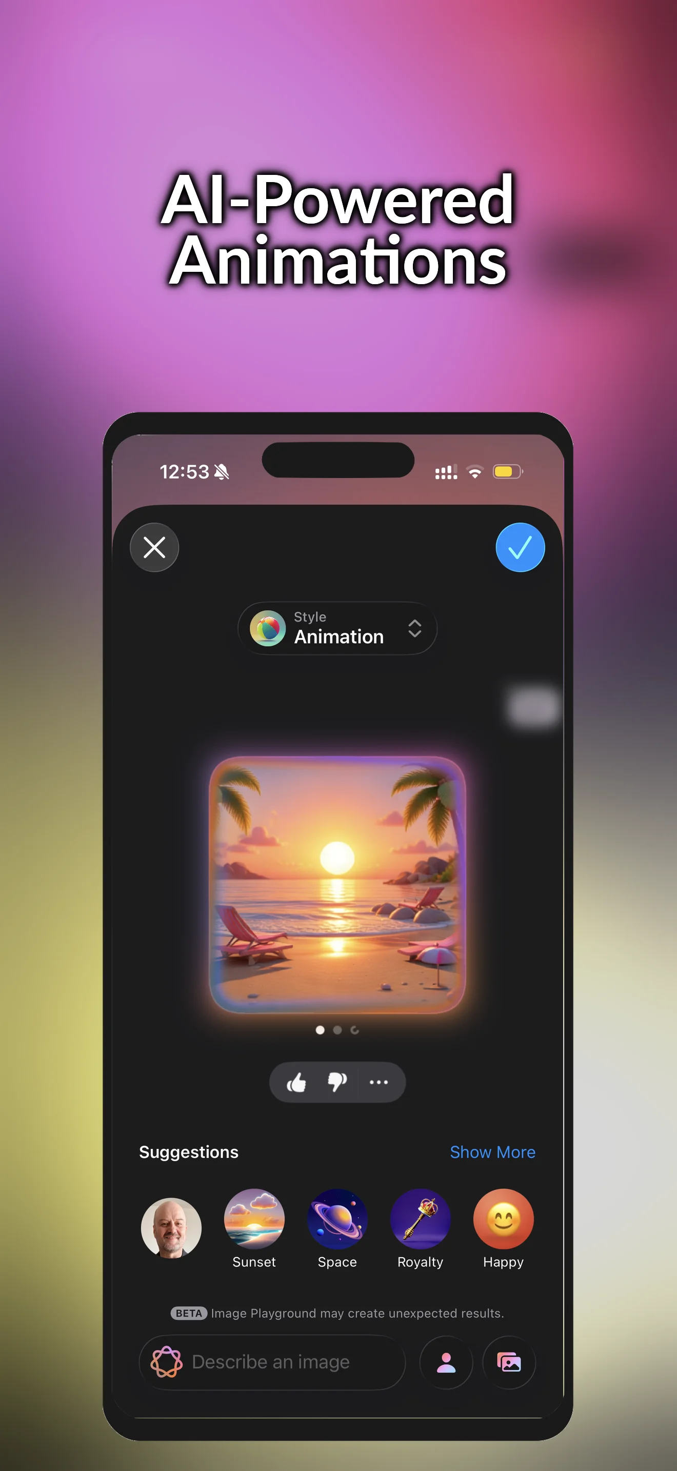 Light Njoy AI color generation interface