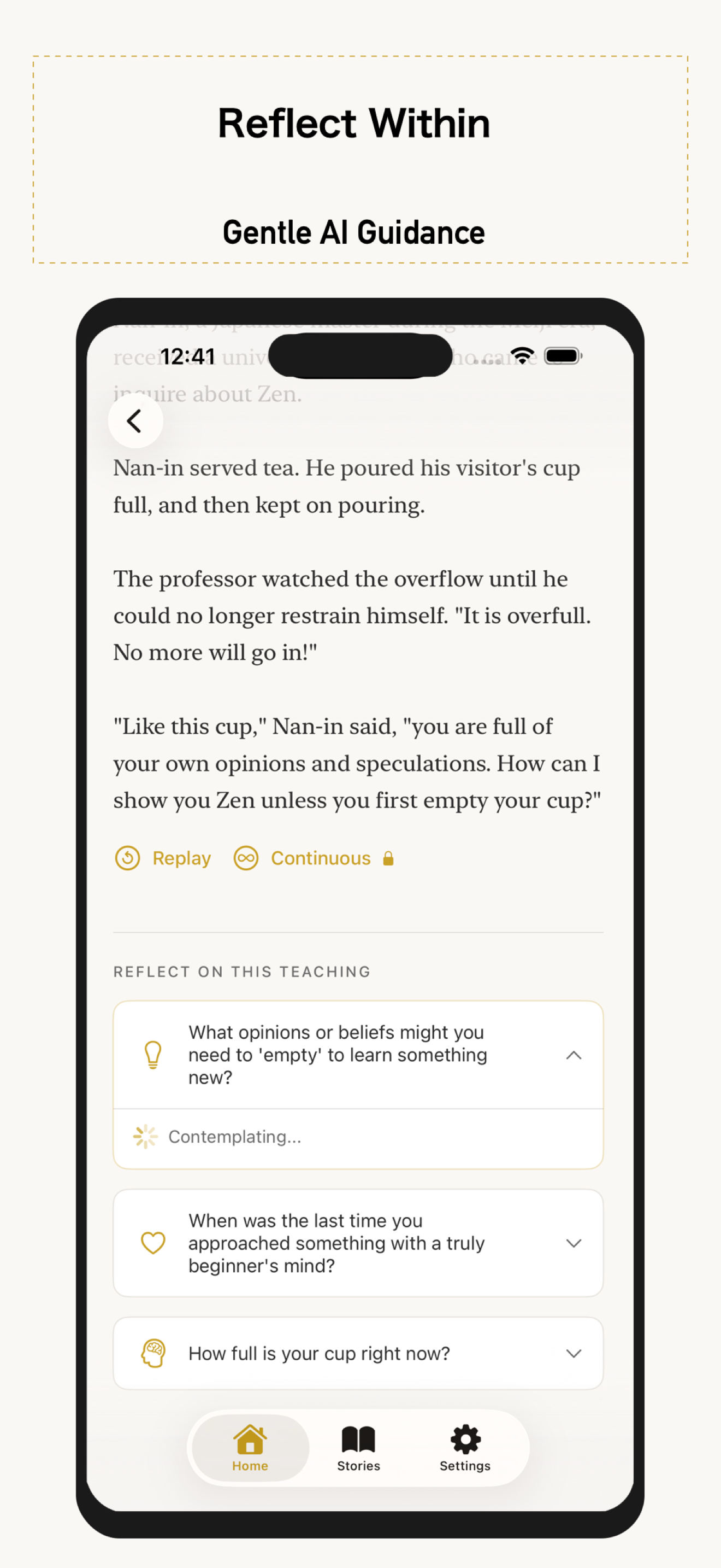 Zen Tales AI reflection conversation